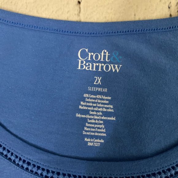 Croft & Barrow Top & Capri Pajama 2X - Picture 8 of 9